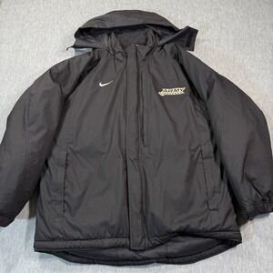 Nike Jacket Men Medium Black West Point Army Team Hooded Puffer Heavy Parka